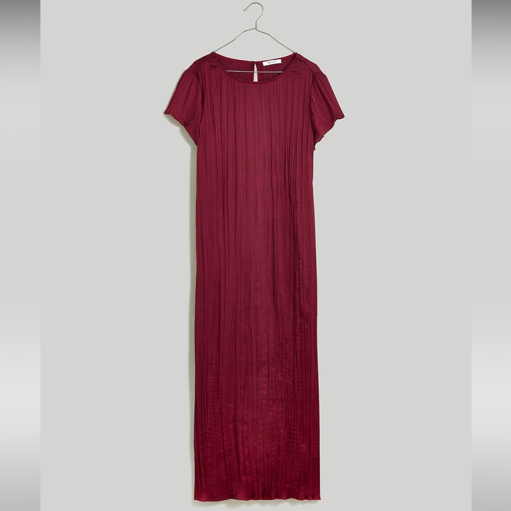 Madewell Short-Sleeve Slip Midi Dress in Plissé - Picture 11 of 11